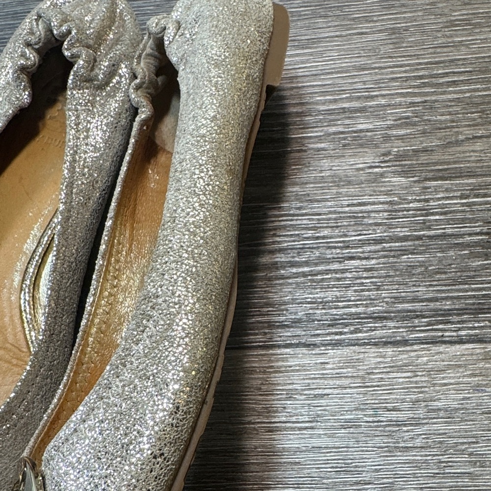 Tory Burch Metallic gold flats woman’s 7.5 (s86) - Picture 4 of 9